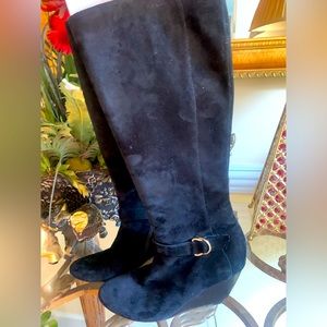 Black Suede Coke Haan Knee Boot